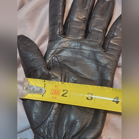 Vintage Eddie Bauer Womens Black Leather Gloves - Picture 7 of 13